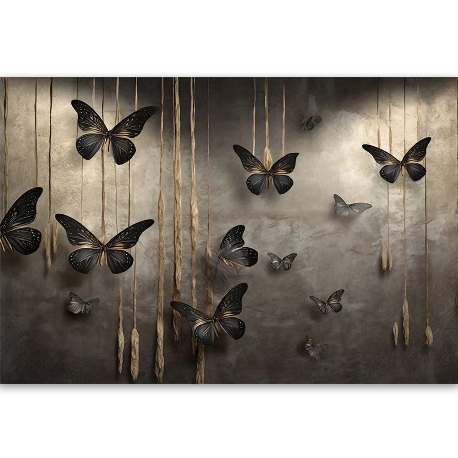 Feeby Obraz, Czarne motyle 3D 60x40