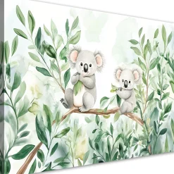 Feeby Obraz do pokoju dziecka, Misie Koala Liście eukaliptusa 60x40