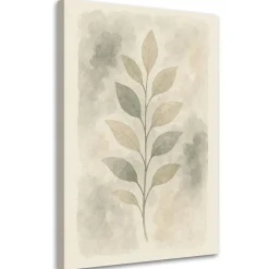 Feeby Obraz Japandi, Liście Botaniczne Akwarela Beżowy Minimalizm 40x60