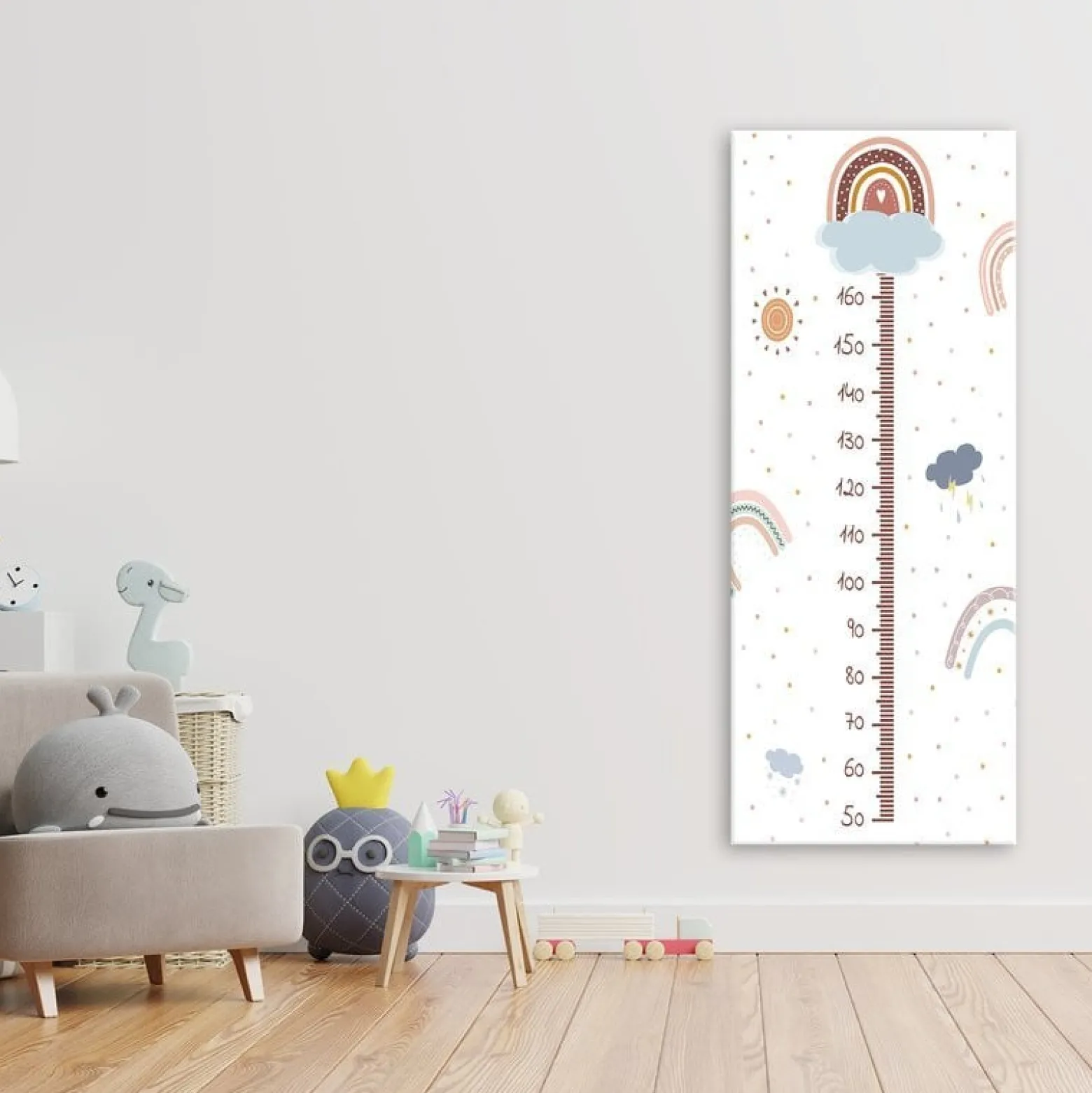 Feeby Obraz Miarka wzrostu Głowa w chmurach 60x150