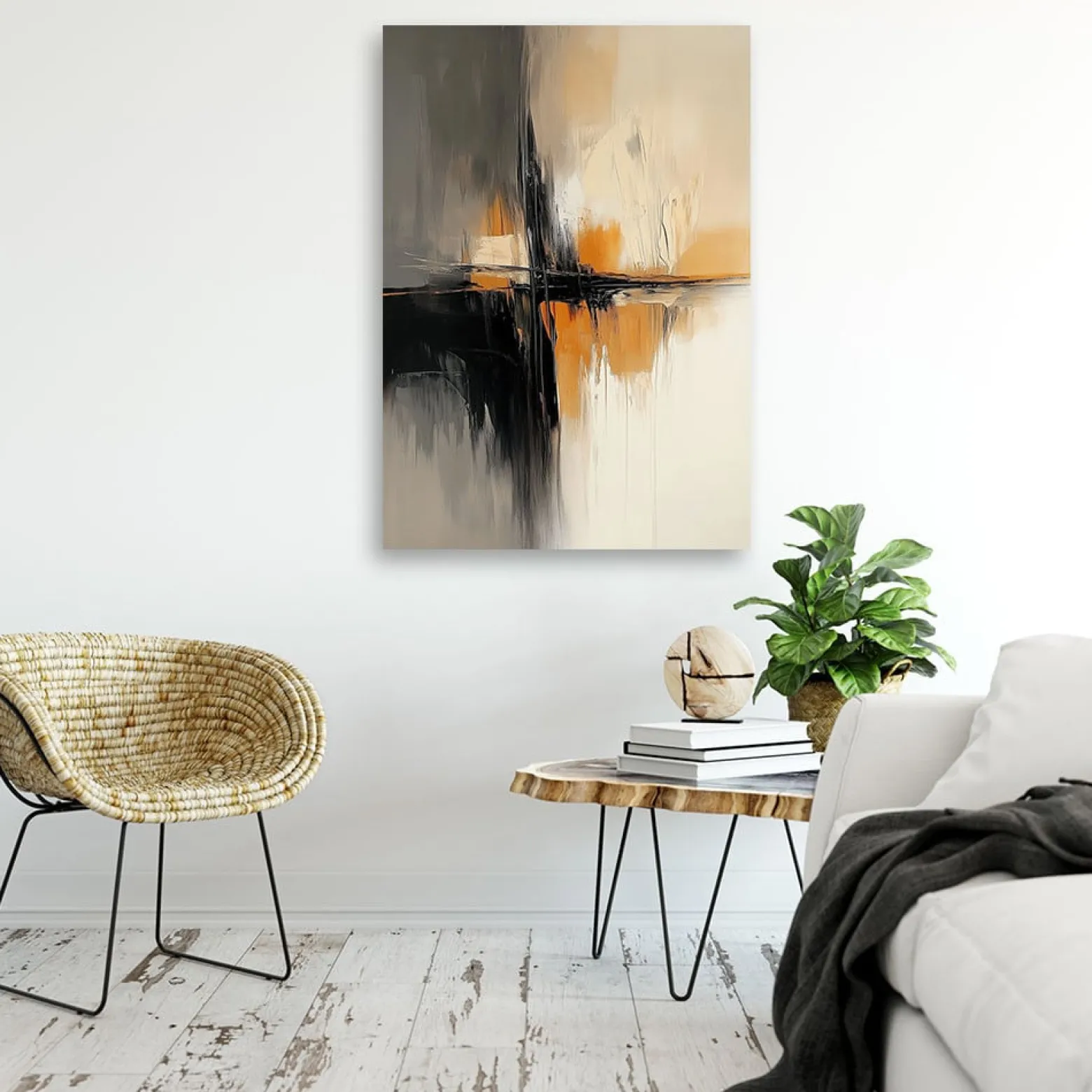 Feeby Obraz na płótnie, Abstrakcja w odcieniach Beżu 60x90
