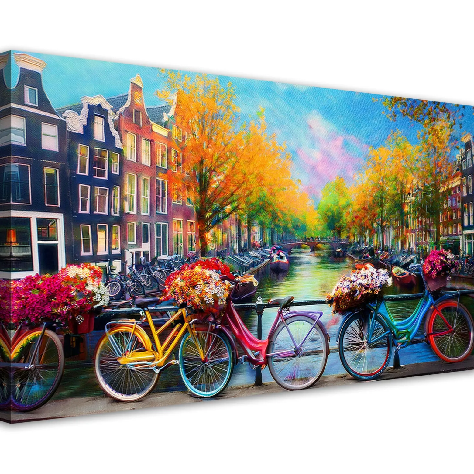 Feeby Obraz na płótnie, Amsterdam Rowery Miasto Krajobraz 120x60
