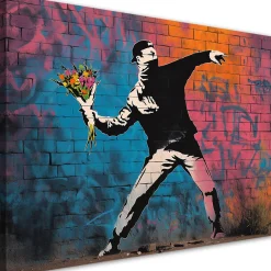 Feeby Obraz na płótnie, Banksy ""Flower Thrower"" 60x40