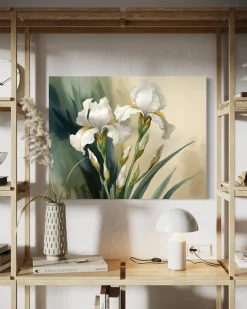 Feeby Obraz na płótnie, Białe kwiaty akwarelowe 60x40