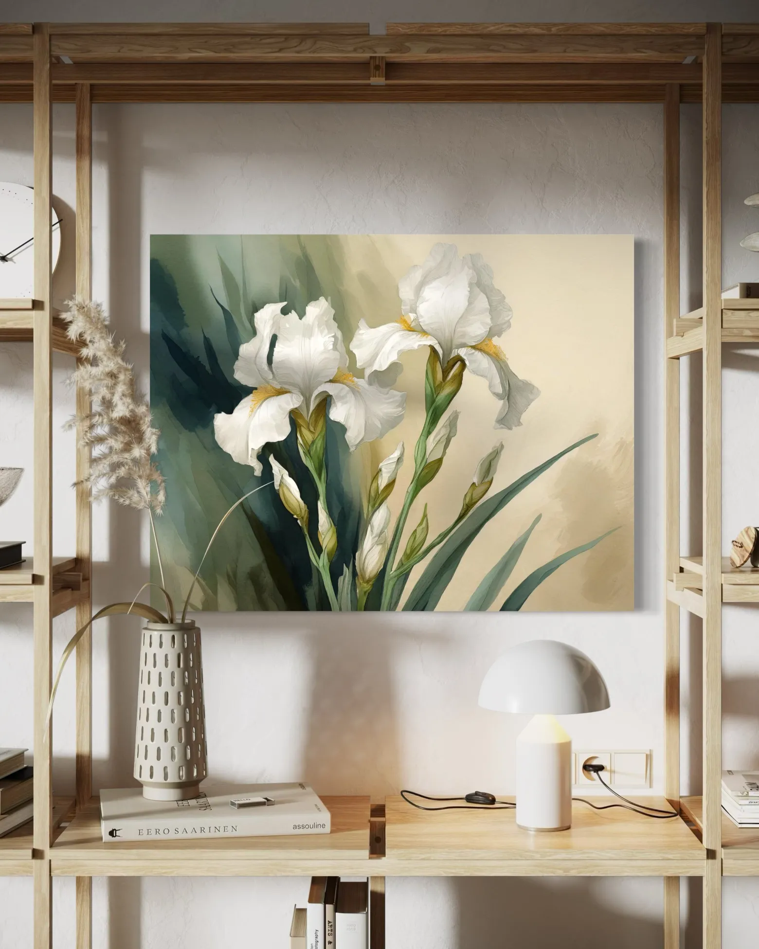 Feeby Obraz na płótnie, Białe kwiaty akwarelowe 60x40