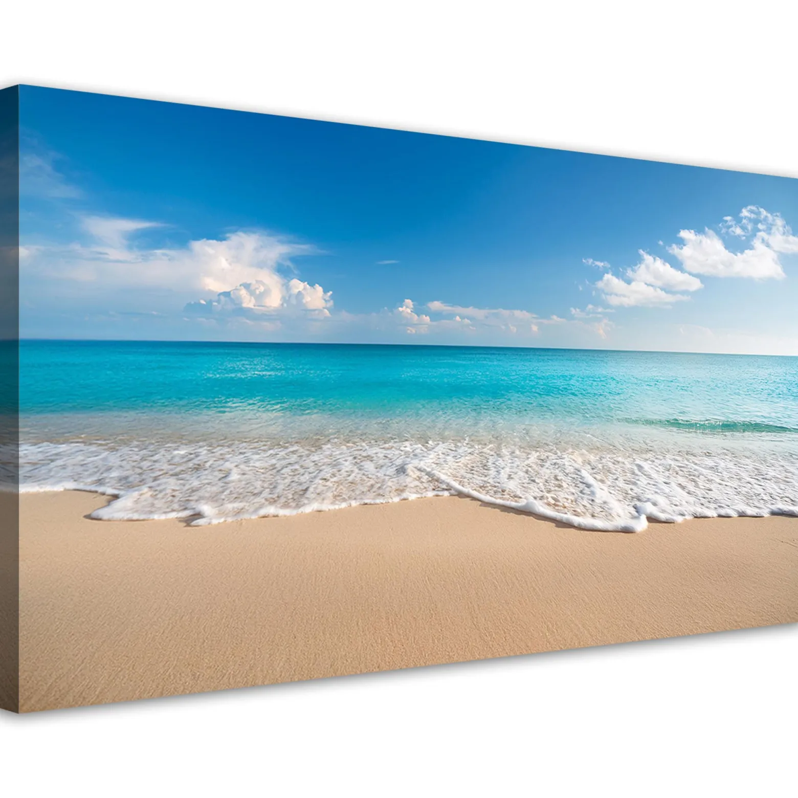 Feeby Obraz na płótnie, Błękitna Plaża Morze Pejzaż 80x40