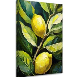 Feeby Obraz na płótnie, Cytryny akryl ręcznie malowany 40x60