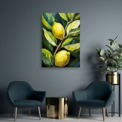 Feeby Obraz na płótnie, Cytryny akryl ręcznie malowany 40x60