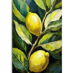 Feeby Obraz na płótnie, Cytryny akryl ręcznie malowany 40x60