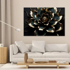 Feeby Obraz na płótnie, 3D Kwiat lotosu abstrakcja AI 60x40