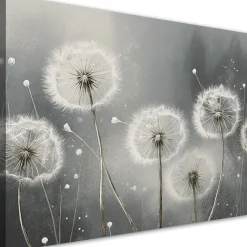 Feeby Obraz na płótnie, Dmuchawce w odcieniach szarości 60x40