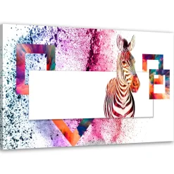Feeby Obraz na płótnie Kolorowa zebra dla dziecka 60x40