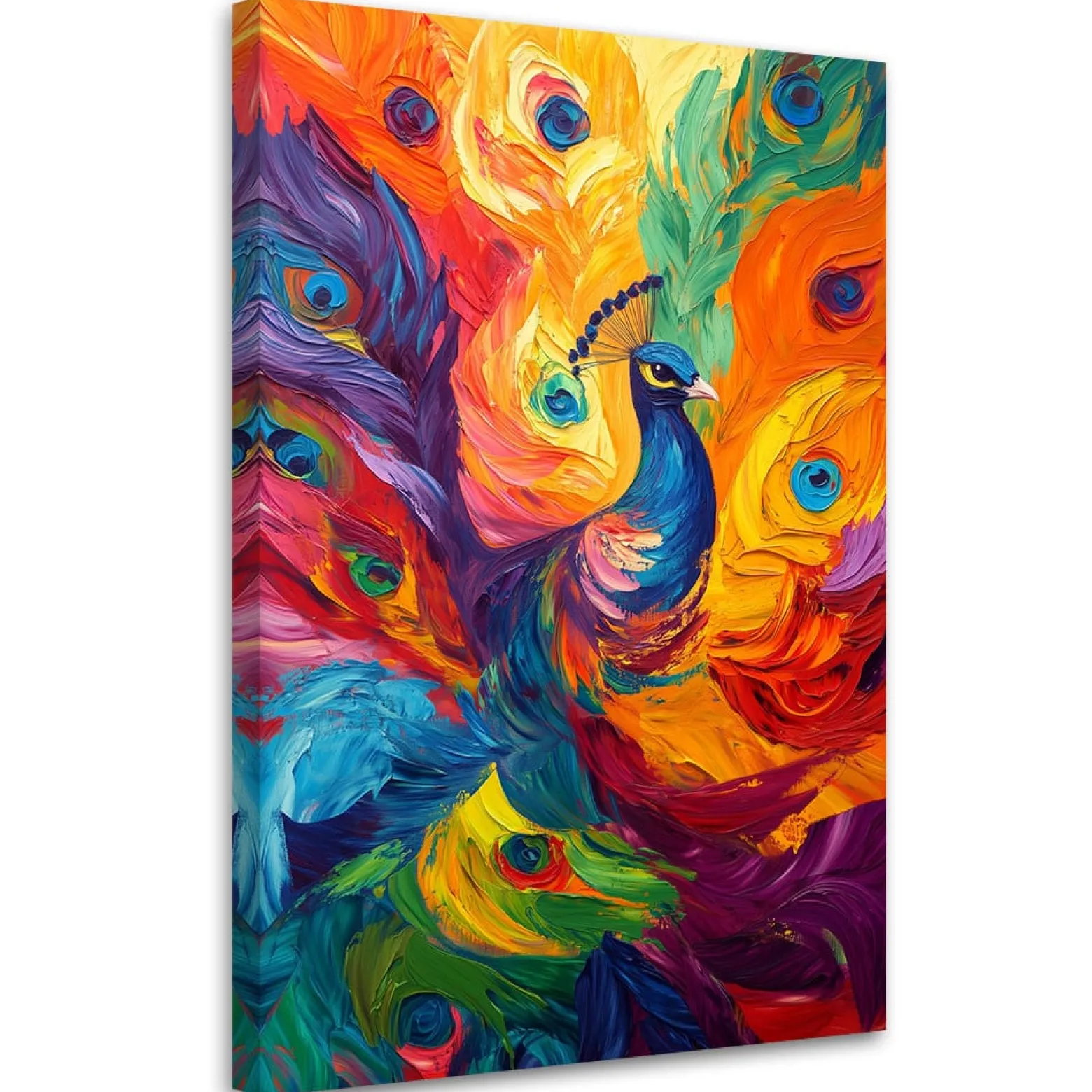 Feeby Obraz na płótnie, Kolorowy Paw Abstrakcja Nowoczesna 80x120