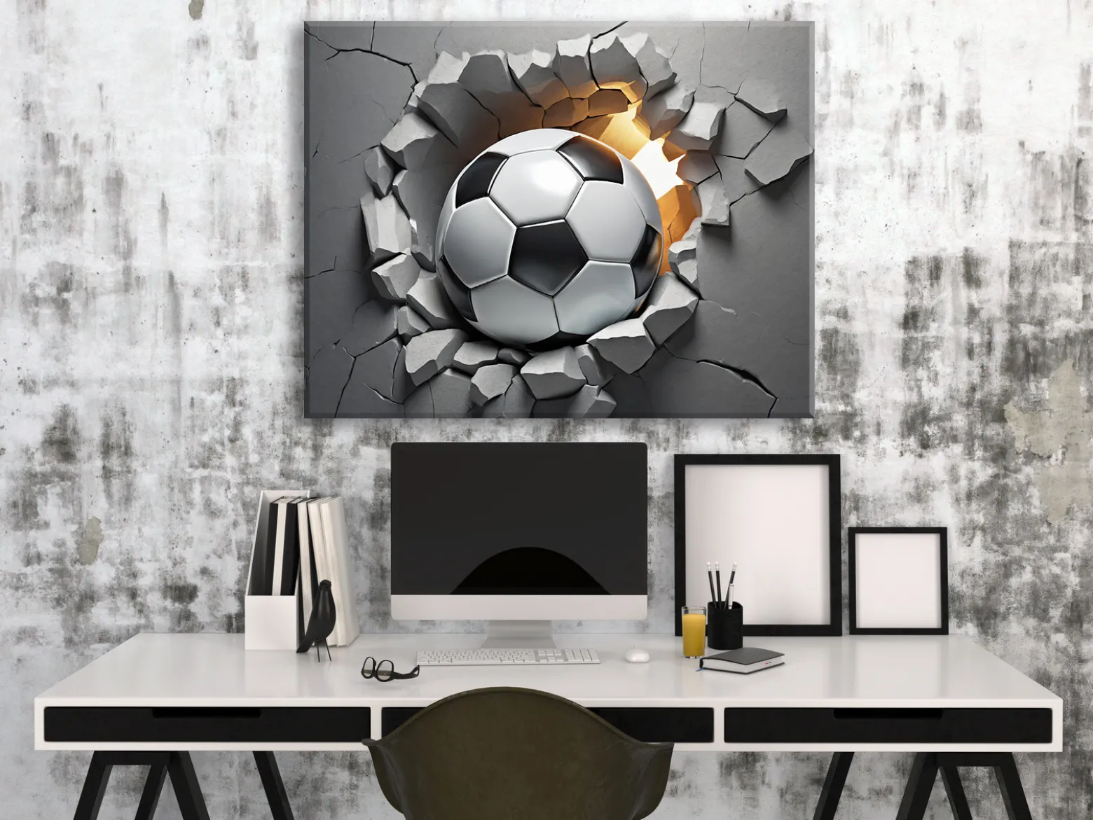 Feeby Obraz na płótnie, Piłka nożna 3D 60x40