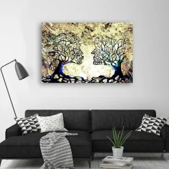 Feeby Obraz na płótnie, Pocałunek drzewa miłość abstrakcja 60x40