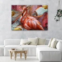Feeby Obraz na płótnie, Różowy flaming abstrakcja 60x40