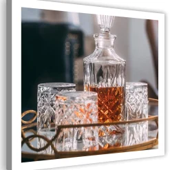 Feeby Obraz na płótnie, Whisky - karafka i szklanki 30x30