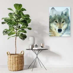 Feeby Obraz na płótnie, Wilk na tle lasu 40x60