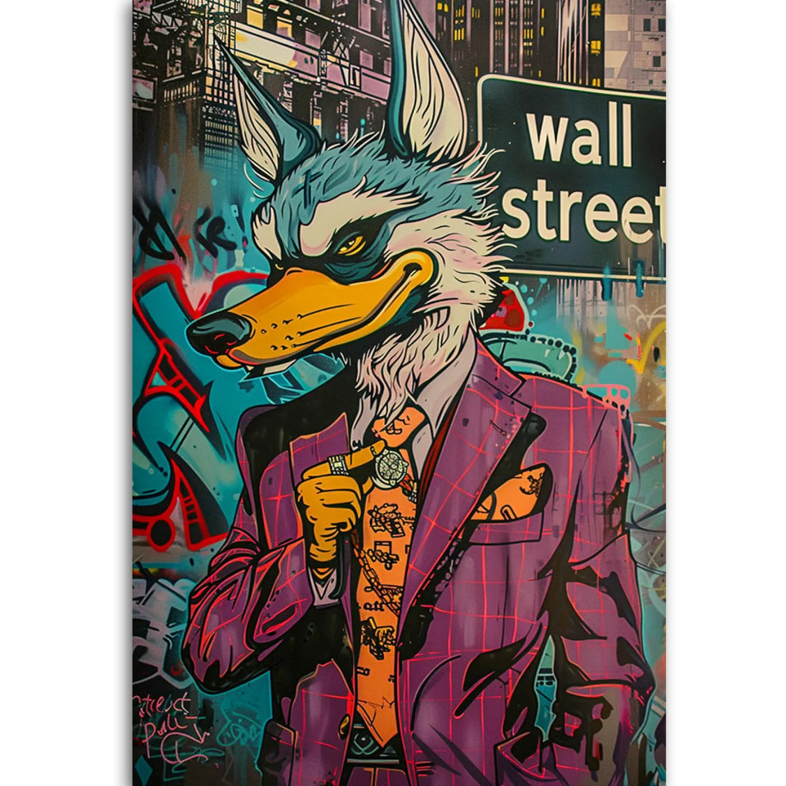 Feeby Obraz na płótnie, Wilk z wall street AI 40x60