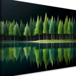 Feeby Obraz na płótnie, Zielony Las Jezioro Natura 60x40