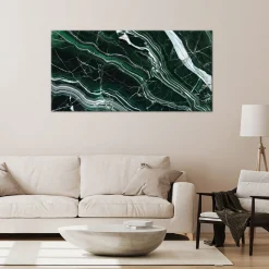 Feeby Obraz na płótnie, Zielony Szmaragdowy Marmur Kamień 120x60
