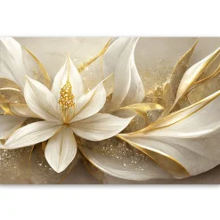 Feeby Obraz, Złote kwiaty glamour 3D 60x40