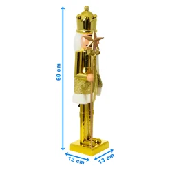 Figurka Dziadek Do Orzechów 60 Cm Boże Narodzenie Złoty