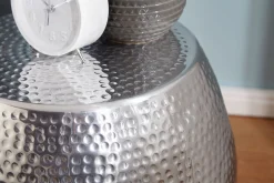 FineBuy Stolik boczny metal srebrny
