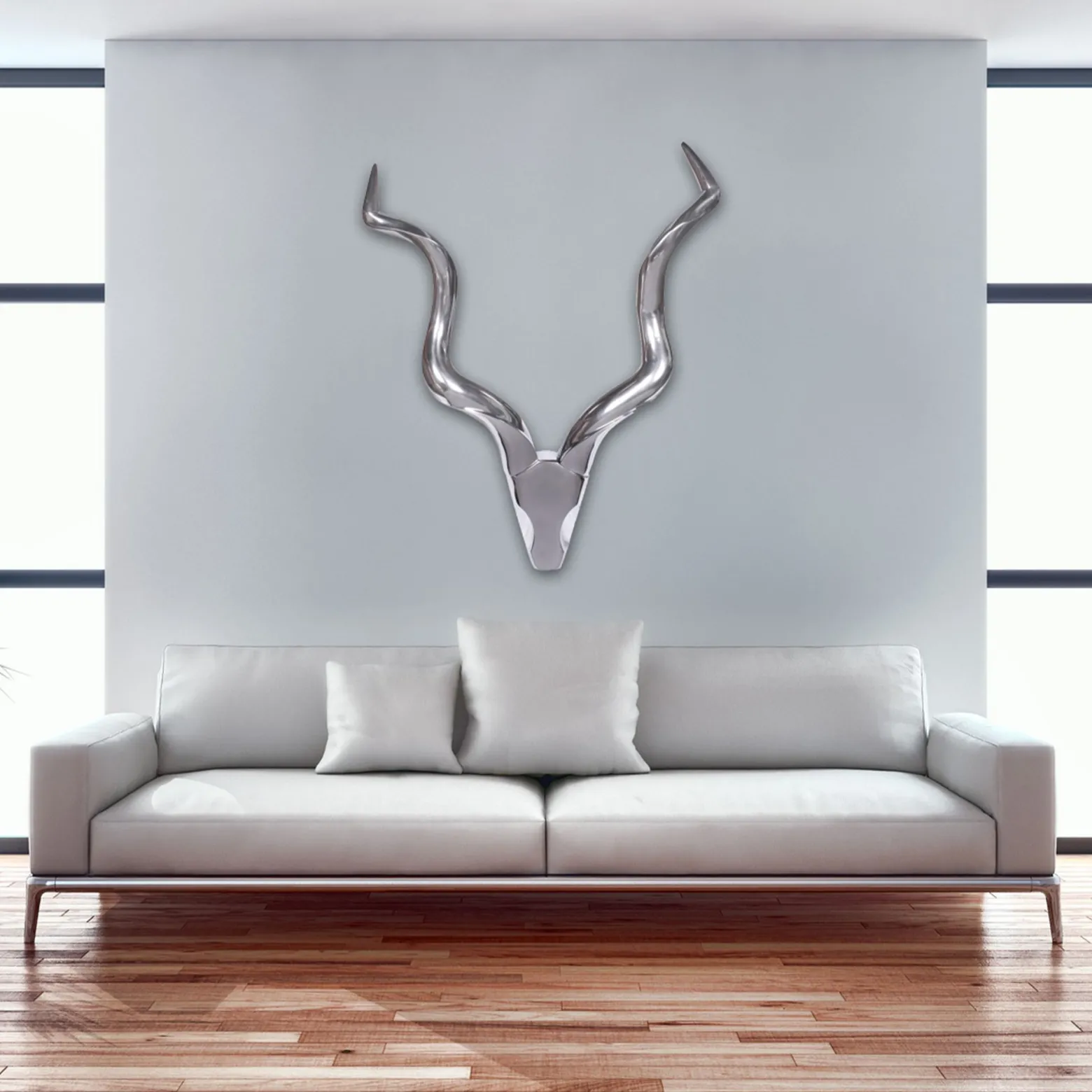 FineBuy Dekoracja ścienna aluminium srebrny