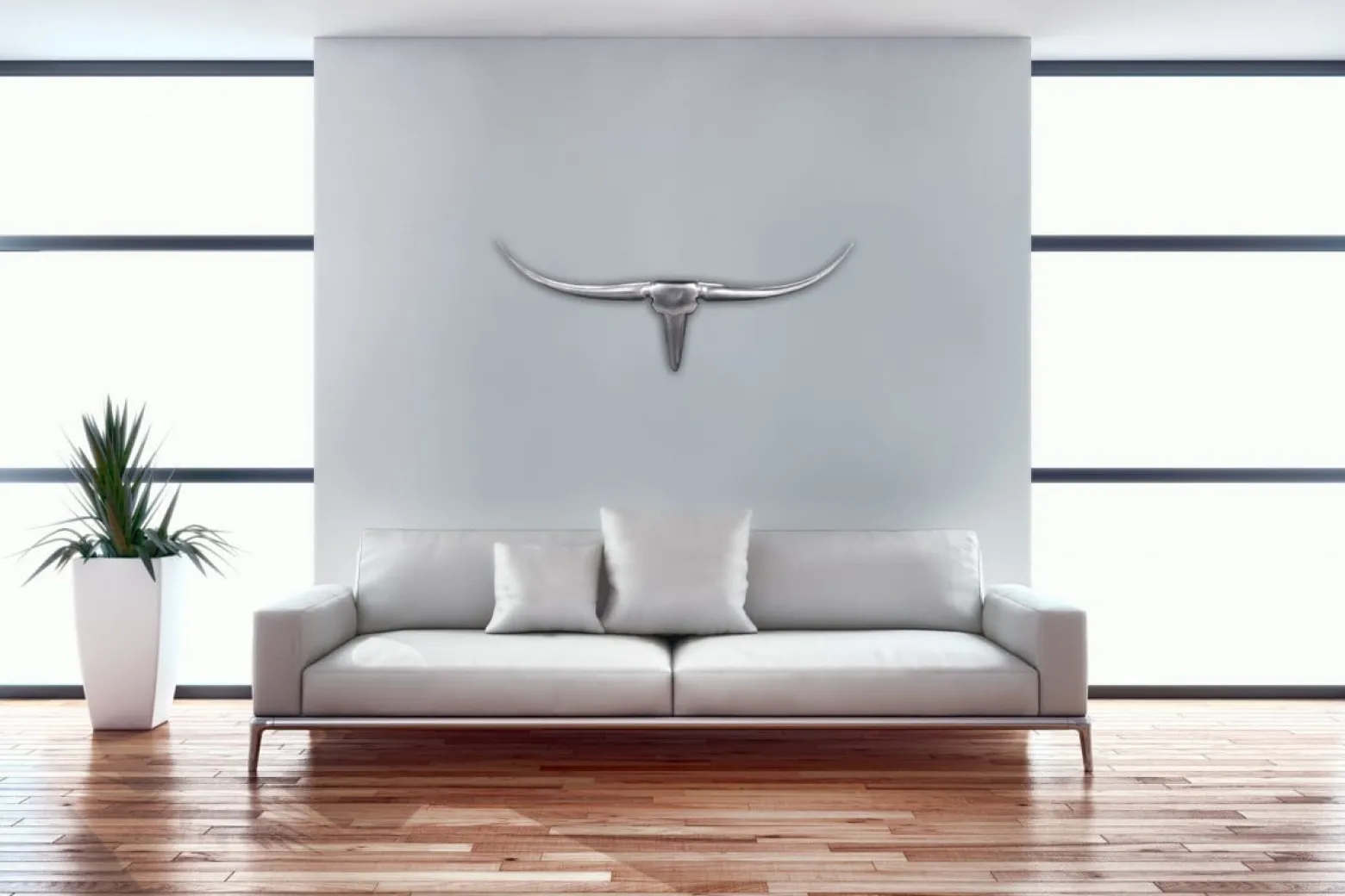 FineBuy Dekoracja ścienna aluminium srebrny