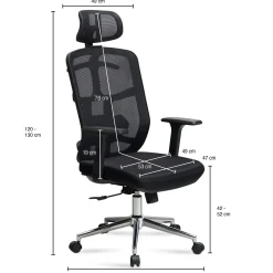 FineBuy Krzesło obrotowe Mesh czarne 120 kg