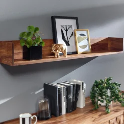 FineBuy Półka ścienna drewno brązowy 120 cm