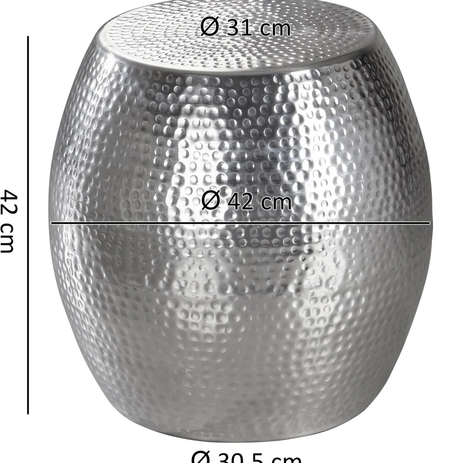 FineBuy Stolik boczny metal srebrny