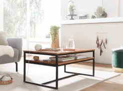FineBuy Stolik kawowy drewno brązowy