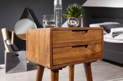 FineBuy Stolik nocny drewno brązowy