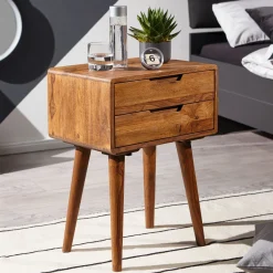 FineBuy Stolik nocny drewno brązowy