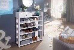 FineBuy Szafka na buty płyta meblowa biały