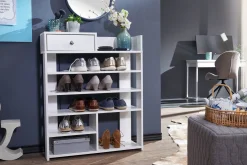 FineBuy Szafka na buty płyta meblowa biały