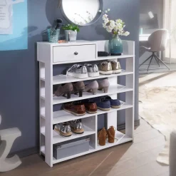 FineBuy Szafka na buty płyta meblowa biały