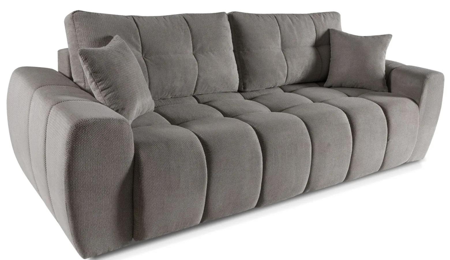 FITU Wygodna, duża sofa rozkładana do salonu, szara