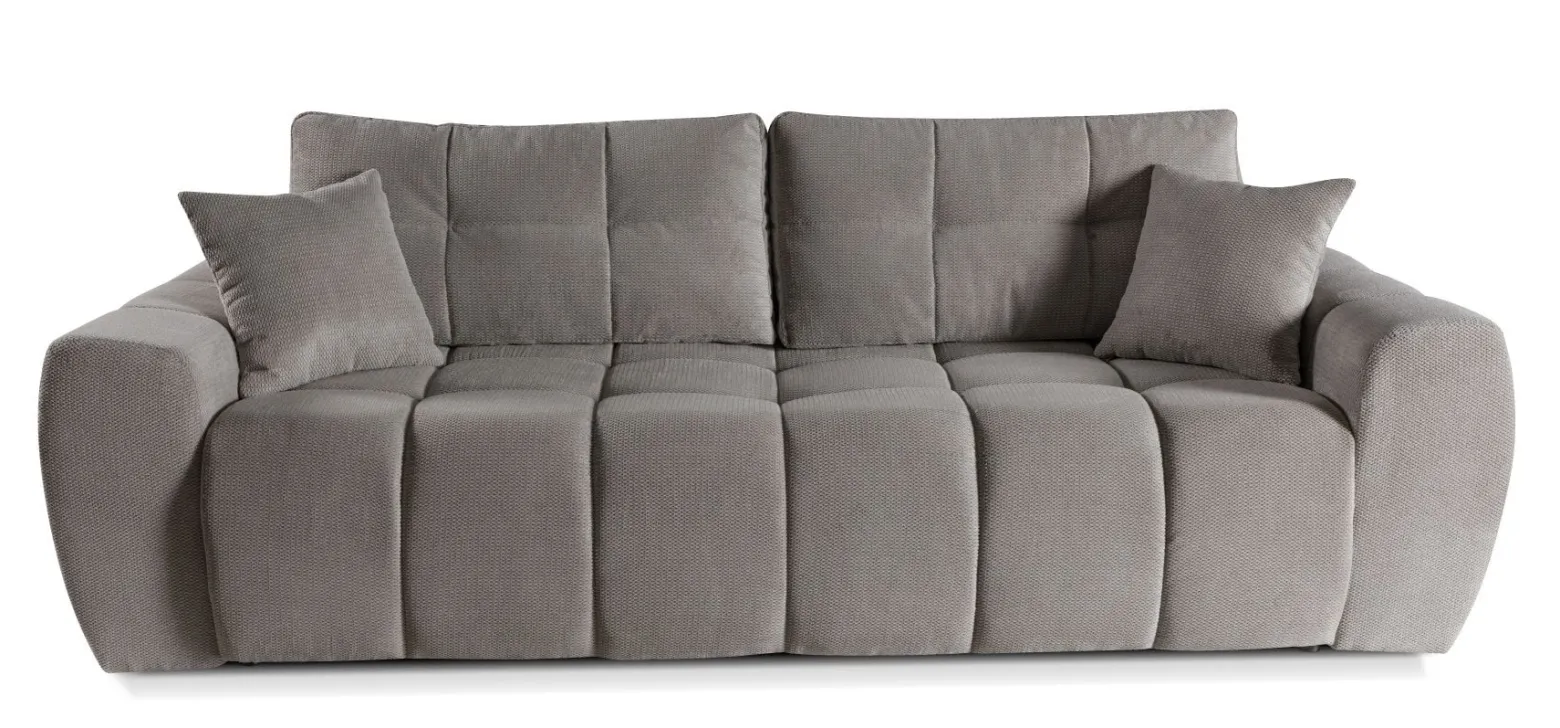 FITU Wygodna, duża sofa rozkładana do salonu, szara