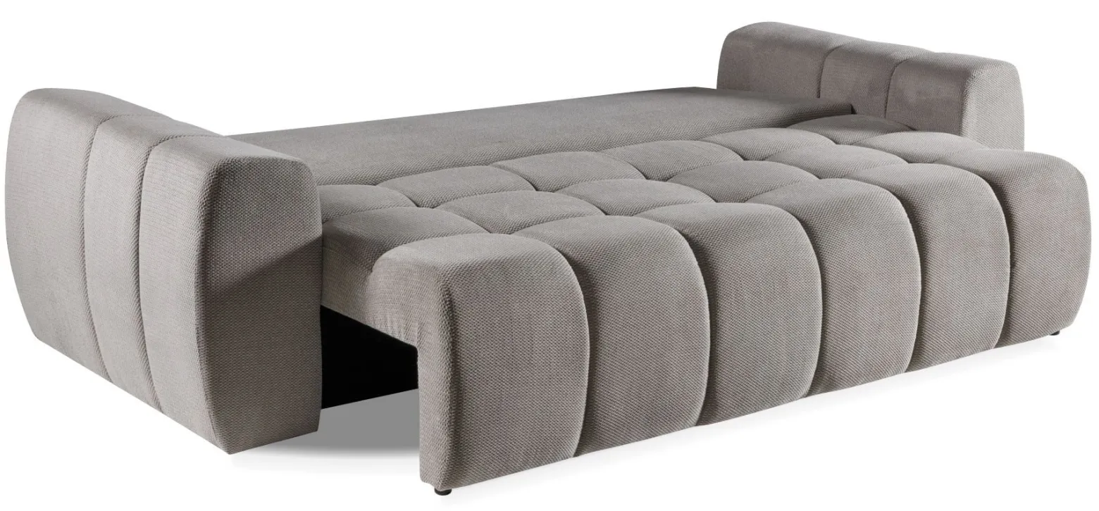 FITU Wygodna, duża sofa rozkładana do salonu, szara