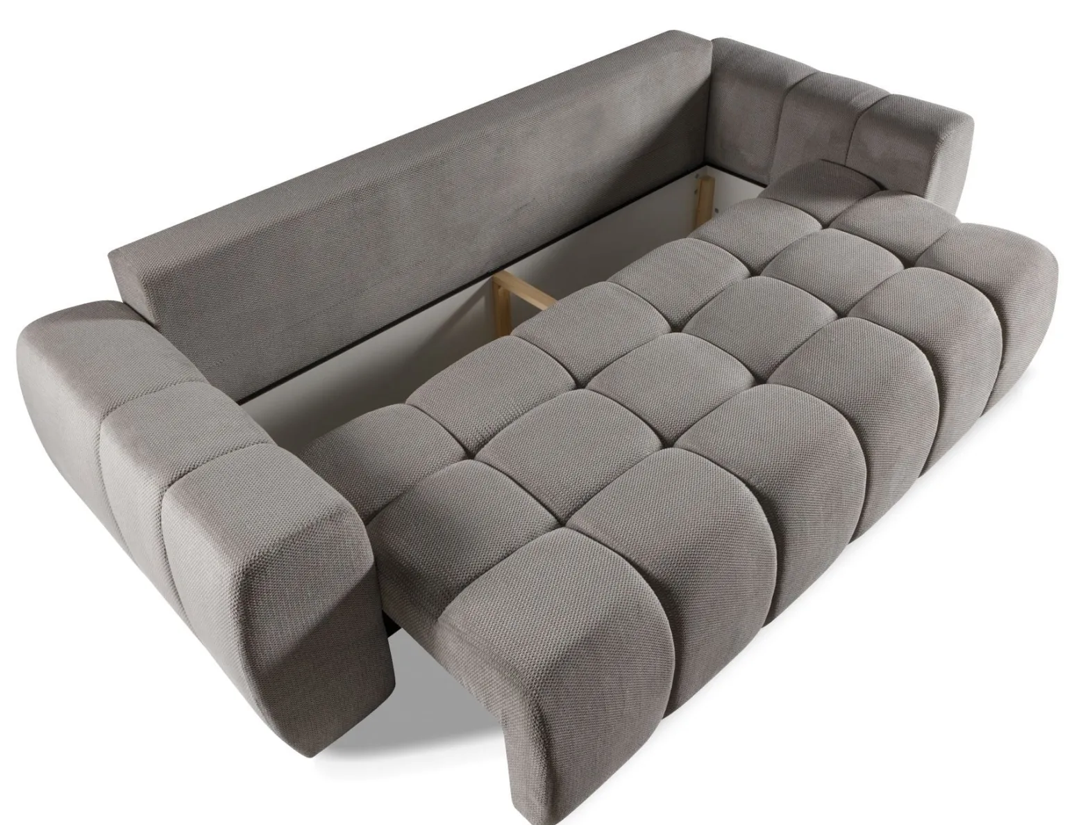 FITU Wygodna, duża sofa rozkładana do salonu, szara