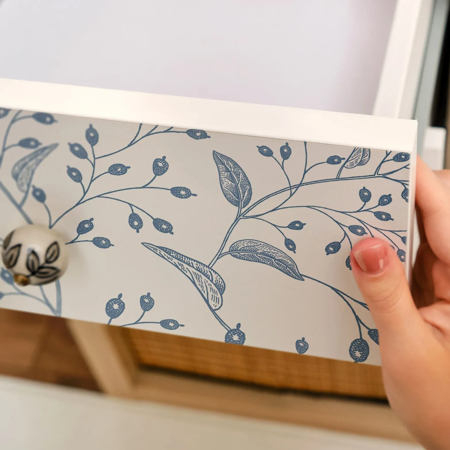 Folia meblowa Roślinne gałązki 50x100 Okleina samoprzylepna Laminat