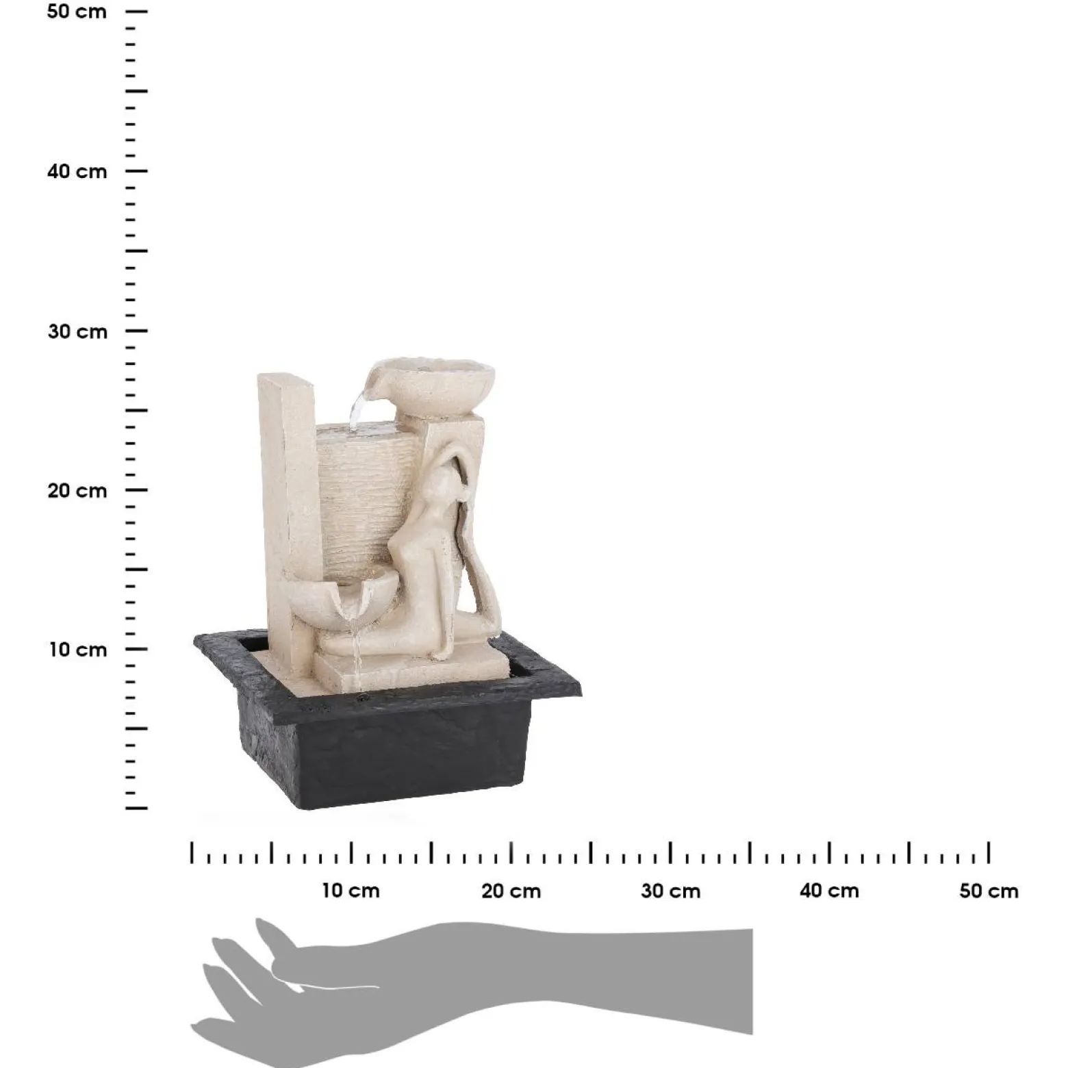 Fontanna wewnętrzna z joginką LED relaksacyjna poliresin 29 cm