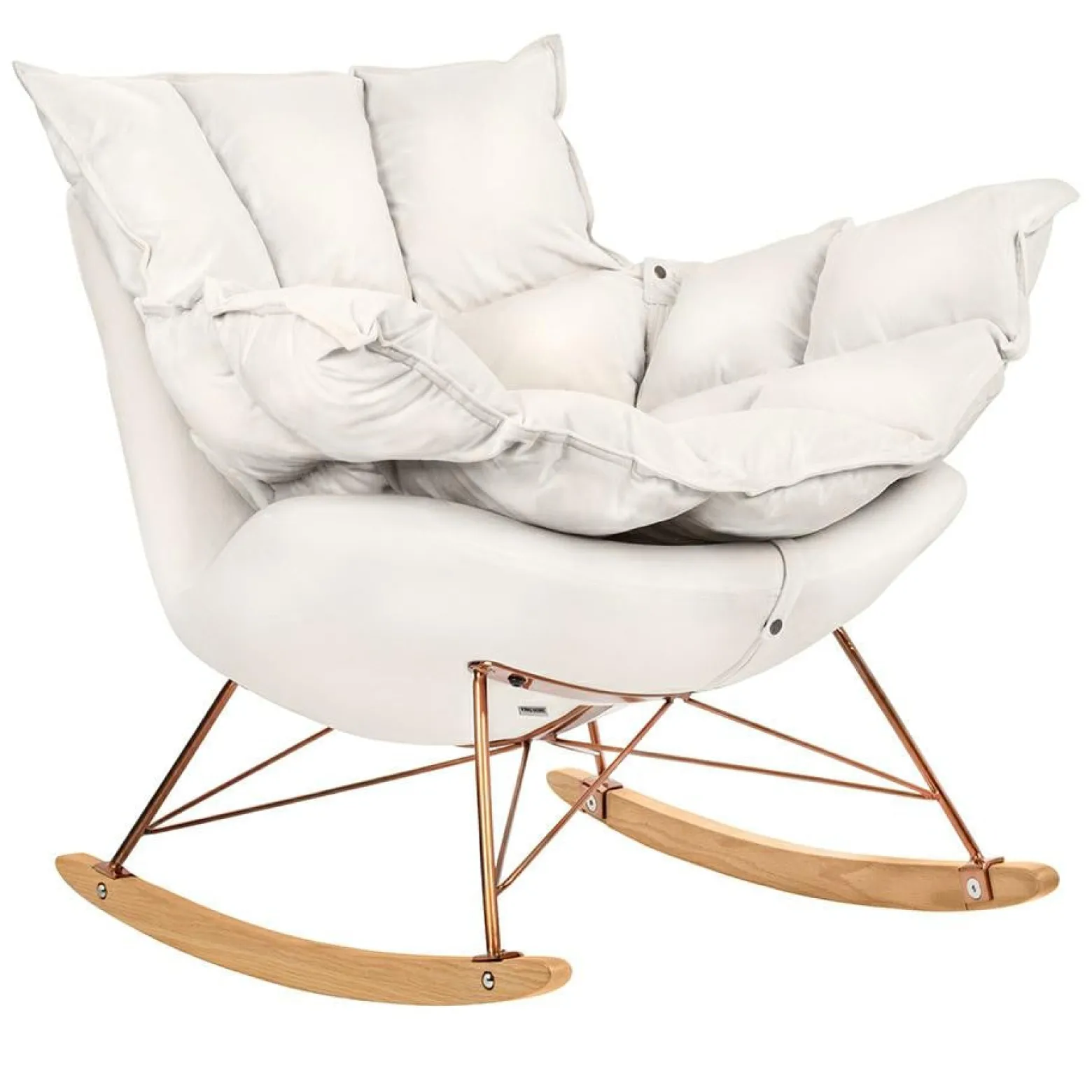 Fotel bujany SWING VELVET beżowy