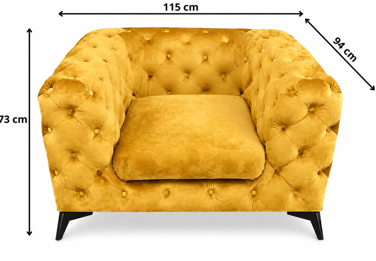 Fotel Chesterfield Moet miodowy pikowany głębokie siedzisko stylowy