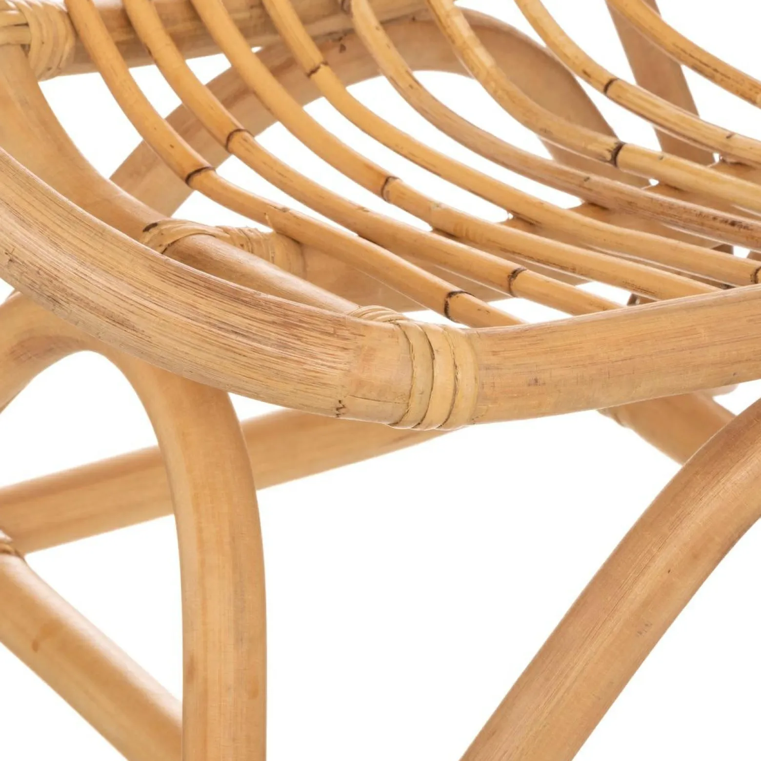 Fotel dziecięcy Leo rattan naturalny zaokrąglone siedzisko