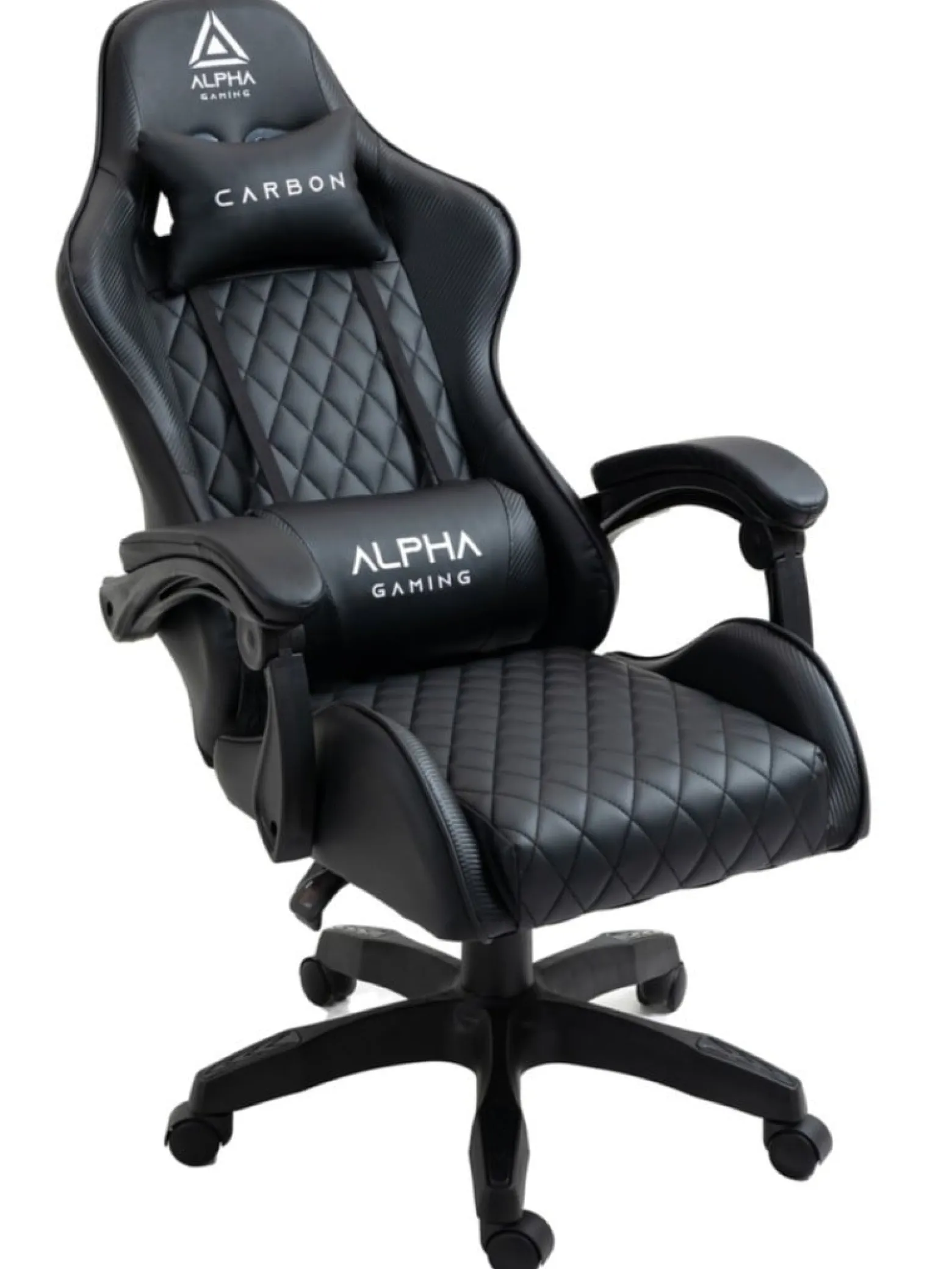 Fotel Gamingowy Biurowy Obrotowy Gracza Alpha Gaming Carbon Czarny