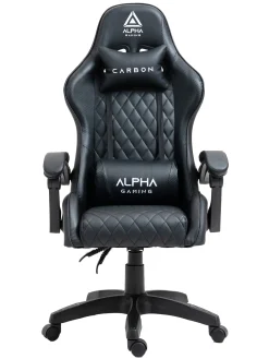Fotel Gamingowy Biurowy Obrotowy Gracza Alpha Gaming Carbon Czarny